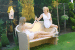 beheizbare Gartenbank gold metallic