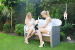 beheizbare Gartenbank silber metallic