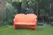 beheizbare Gartenbank shineorange