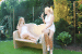 beheizbare Gartenbank gold metallic
